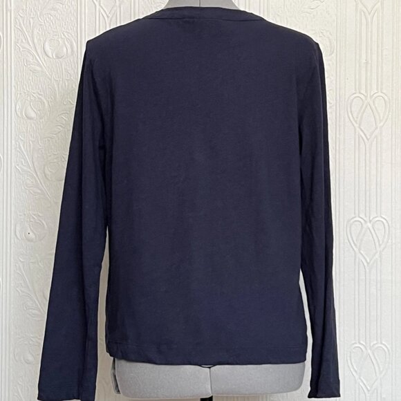 Never worn TOAST cotton hemp navy cardigan knit top size L Large (rather small) - Picture 3 of 3